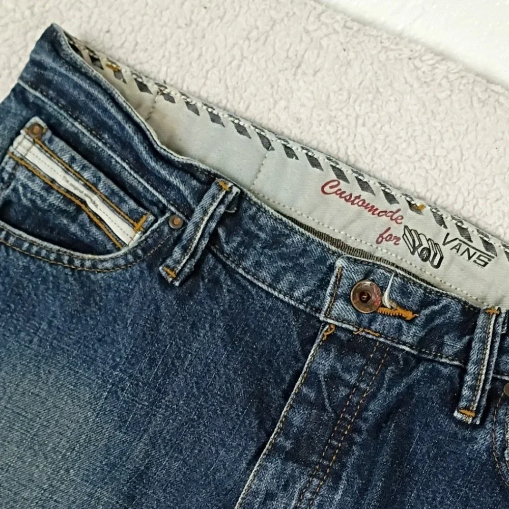 Vintage Vans Straight Leg Denim Jeans Mens 32x34 Blue Y2K Skate Streetwear